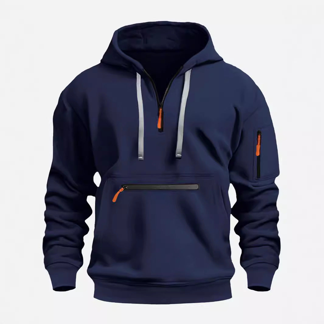 Herren Kapuzenpullover Modern mit Reißverschluss Taschen