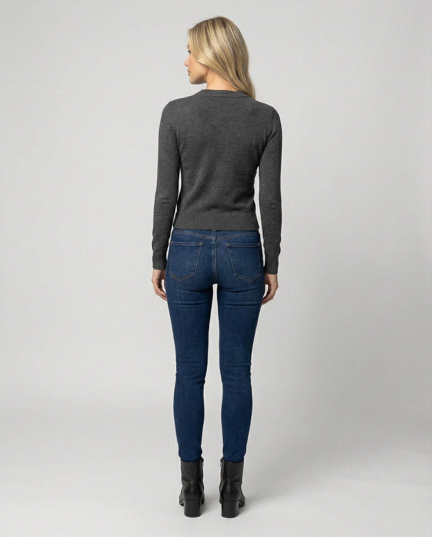Damen Wollpullover Rundhals Schlank Modisch Winter