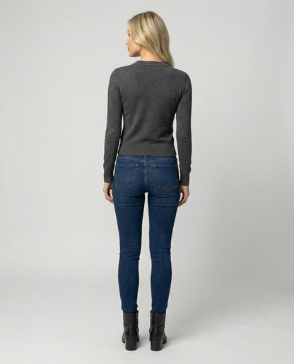 Damen Wollpullover Rundhals Schlank Modisch Winter
