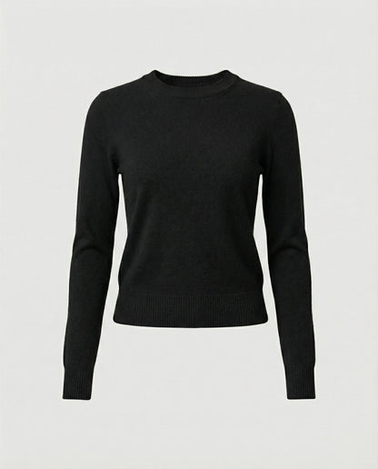 Damen Wollpullover Rundhals Schlank Modisch Winter