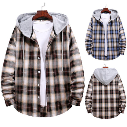 Herren Karohemdjacke Kapuze Taschen Winterjacke Modern - BerlinGlamour