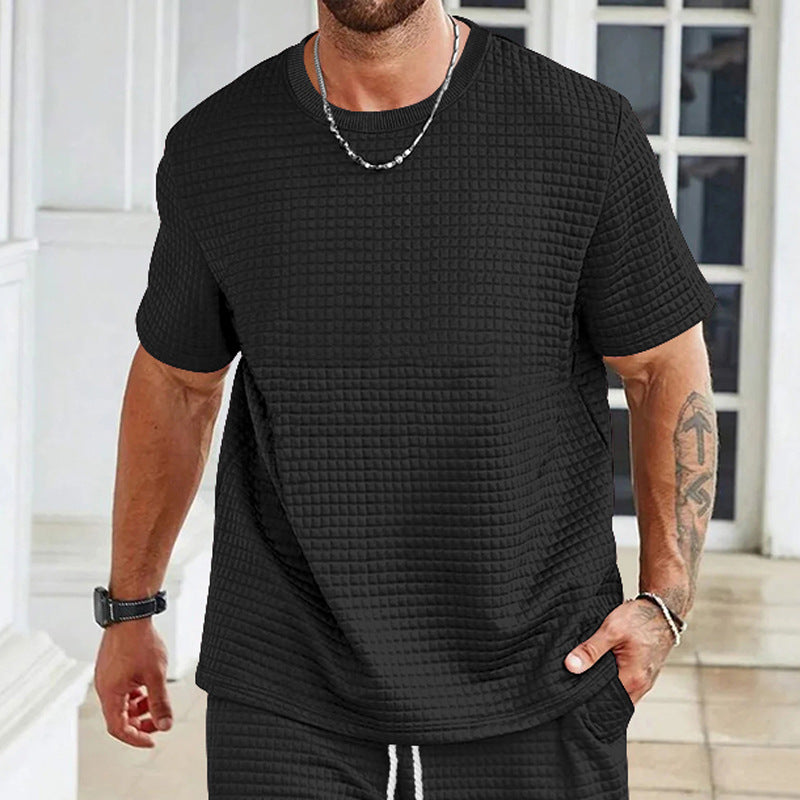 Herren T-Shirt Lässig Strukturiert Berlin Style