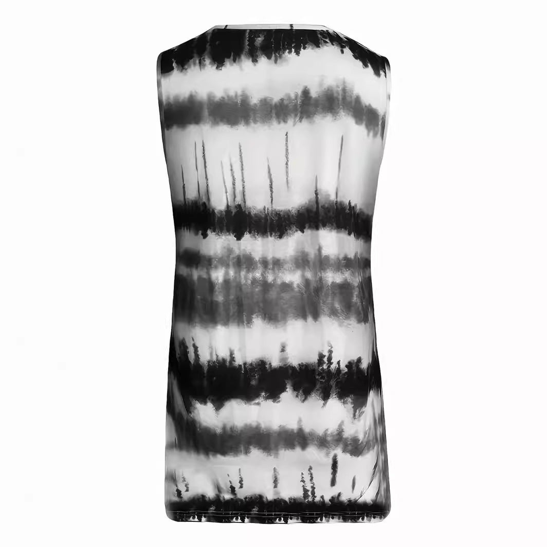 Damen Tanktop mit Batikdesign und Verstellbaren Trägern Trendig
