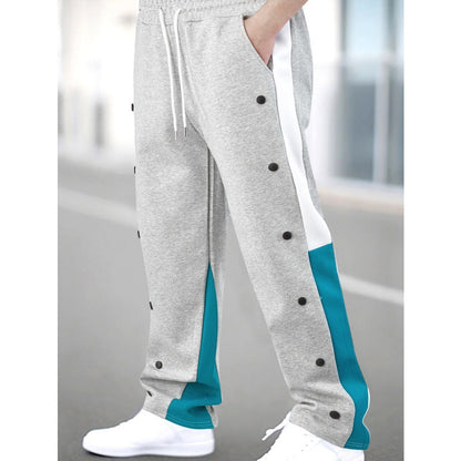 Herren Sport Hose Atmungsaktiv mit Druckknöpfen