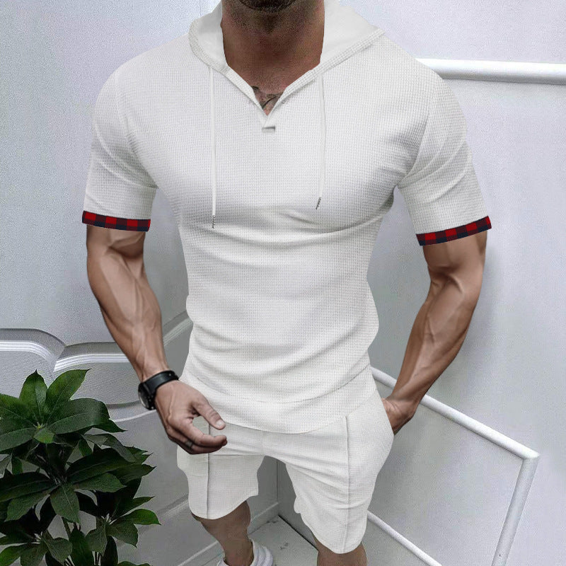Herren Kurzarm Hoodie Trendy Moderne Streetwear