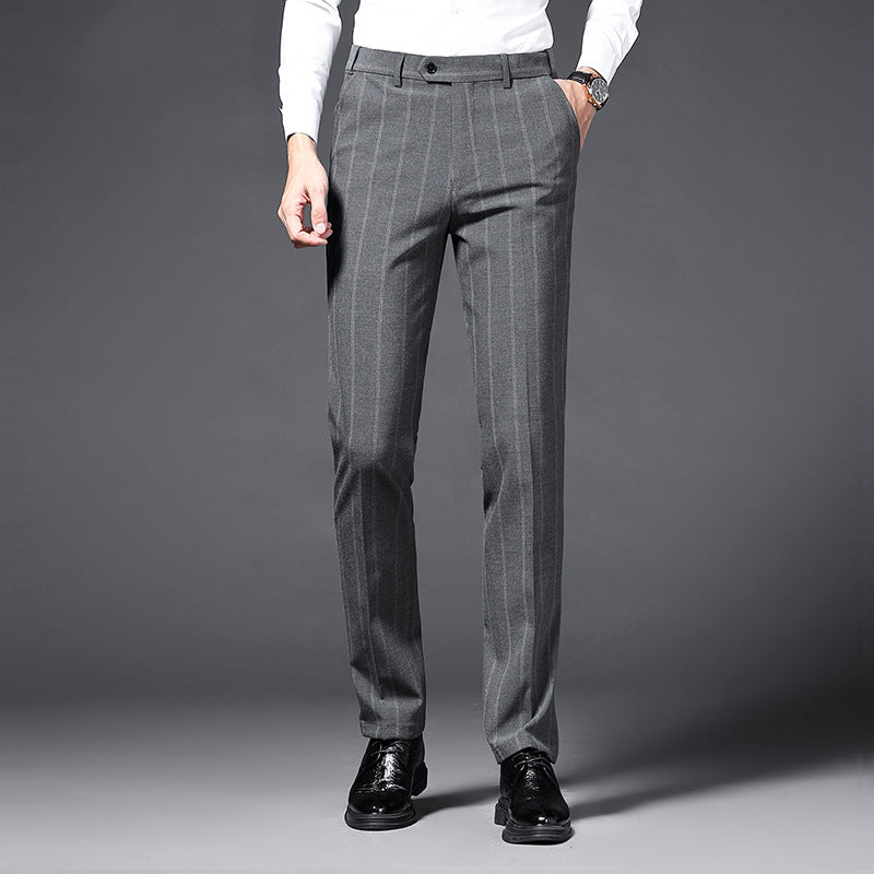 Elegante Herren Anzughose Streifen Slim Fit