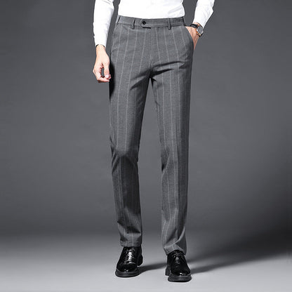 Elegante Herren Anzughose Streifen Slim Fit