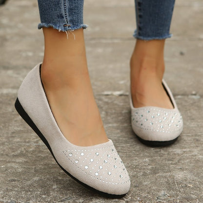 Elegante Damen Ballerinas mit Strass und Weichem Innenfutter - BerlinGlamour