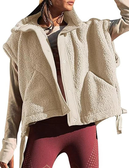 Damenweste Weich Teddyjacke Modern Praktisch