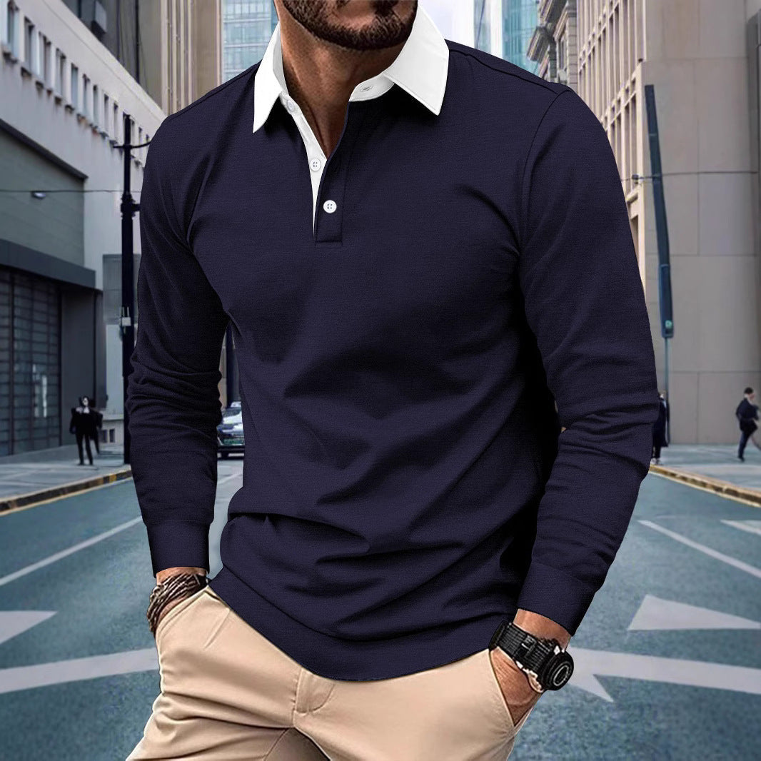 Herren Polohemd Langarm Modern Slim Fit Bequem - BerlinGlamour