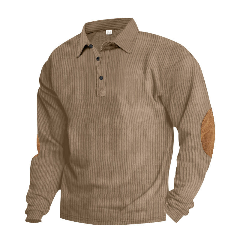 Herren Hemd Langarm Leder Details Modern