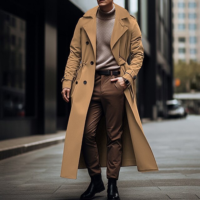 Herren Trenchcoat Eleganter Langmantel mit Futter und Hochwertiger Qualität