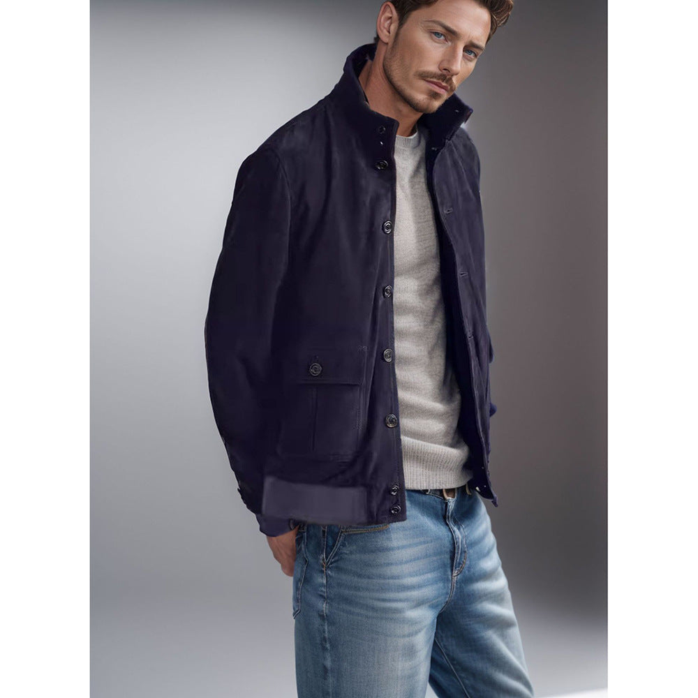 Herren Übergangsjacke Modern mit Hochkragen und Taschen