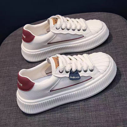 Damen Sneaker Plateau Atmungsaktiv Sportlich Schwarz