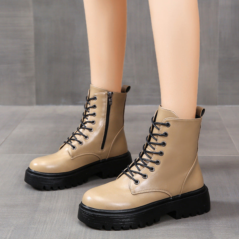 Damen Schnürstiefel Robust Winterstiefel Modisch