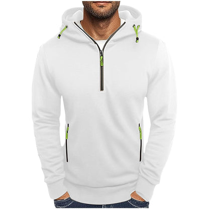 Herren Kapuzenpullover Modisch Mit Taschen Halbzipper