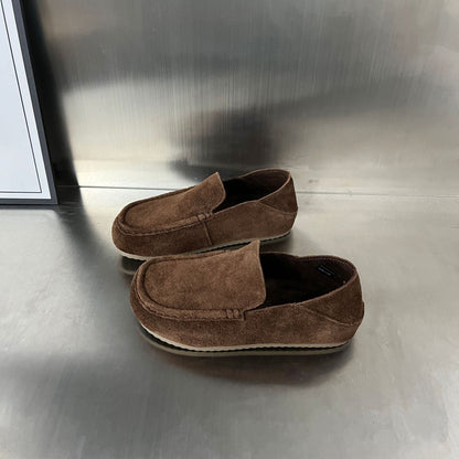 Damen Mokassins Wildleder Bequem Elastisch Komfortschuhe
