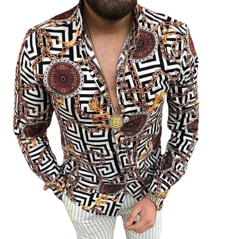 Herren Kurzarmhemd Elegant Muster Berlin Style