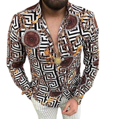 Herren Kurzarmhemd Elegant Muster Berlin Style