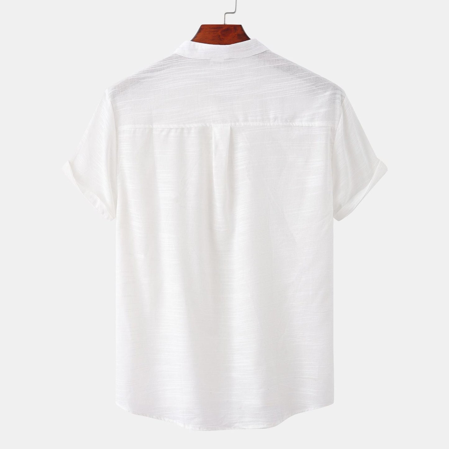 Herren Kurzarmhemd Modern mit Knopfleiste und Henley Ausschnitt