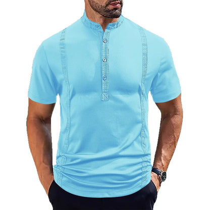 Herren Kurzarm Hemd Modern Slim Fit Kragen