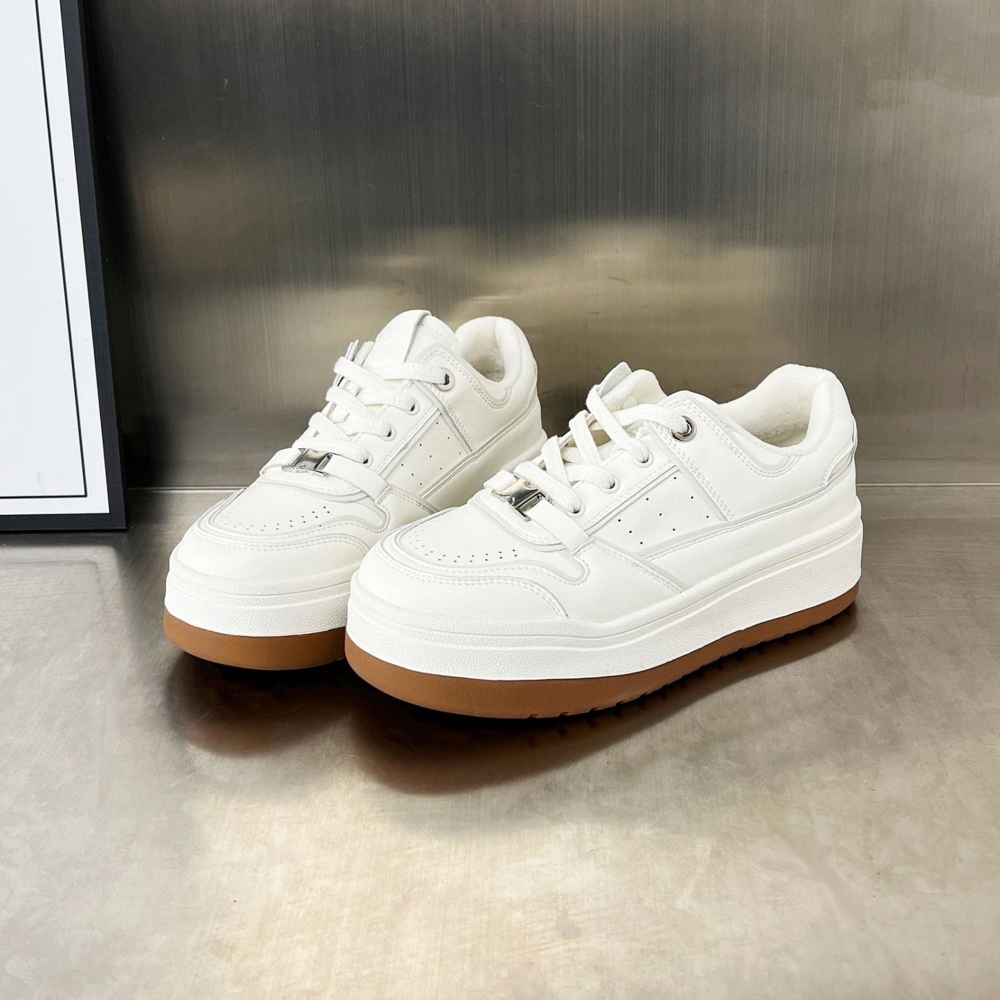 Damen Sneaker Chunky Plateau Bequem Trendy