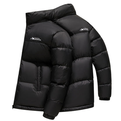 Herren Winterjacke Steppjacke Warm Isoliert Schwarz