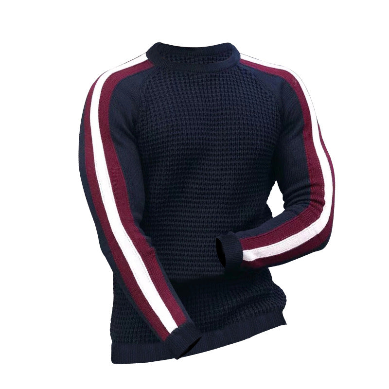 Herren Strickpullover Modern mit Kontraststreifen Trendig