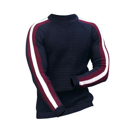 Herren Strickpullover Modern mit Kontraststreifen Trendig