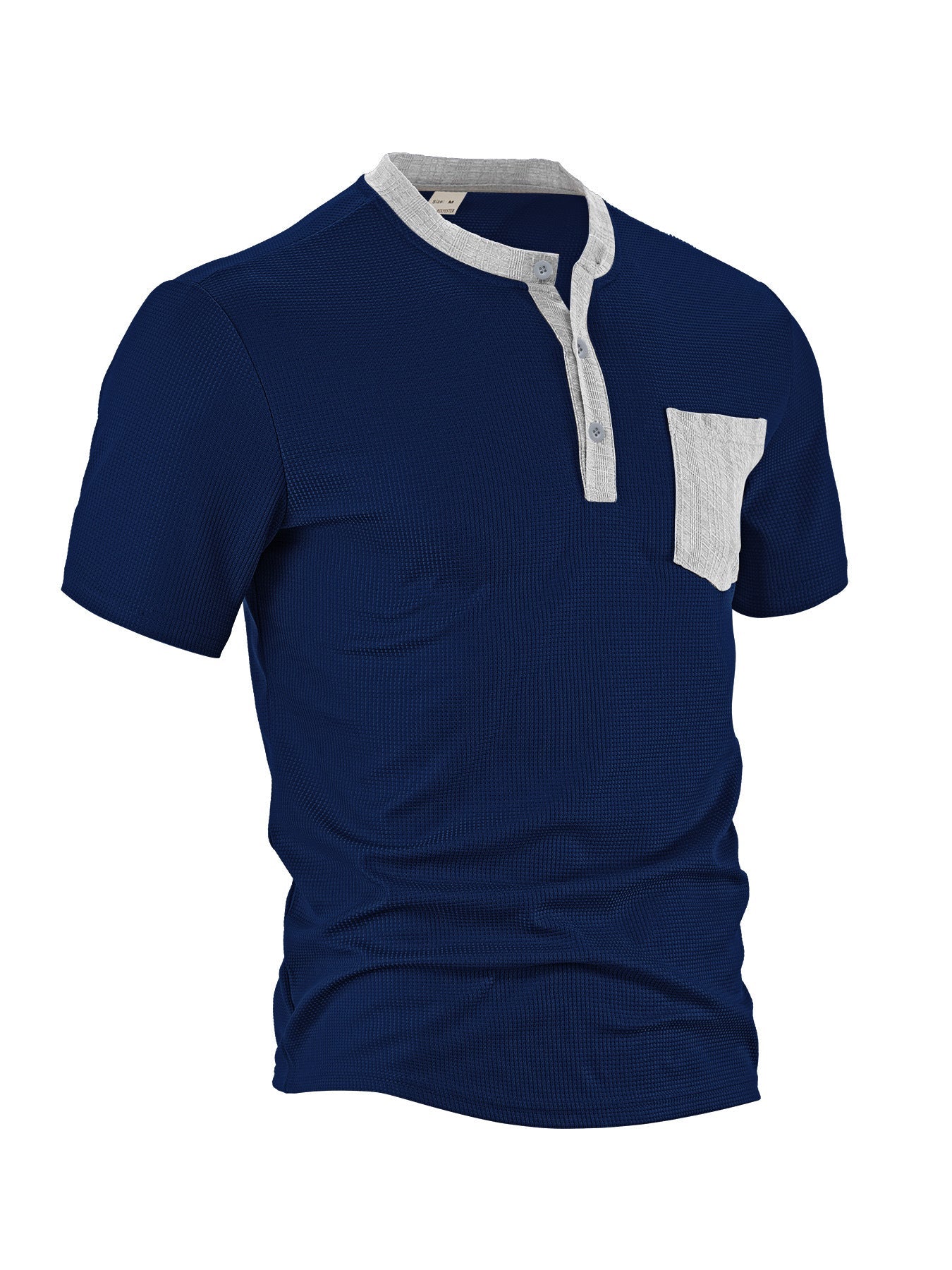 Herren Kurzarm-Shirt Modern mit Brusttasche und Textur
