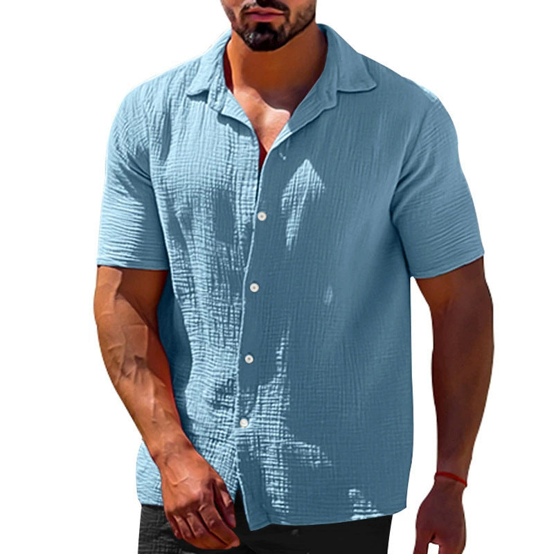 Herren Kurzarmhemd Modern Lässig Knopfdesign