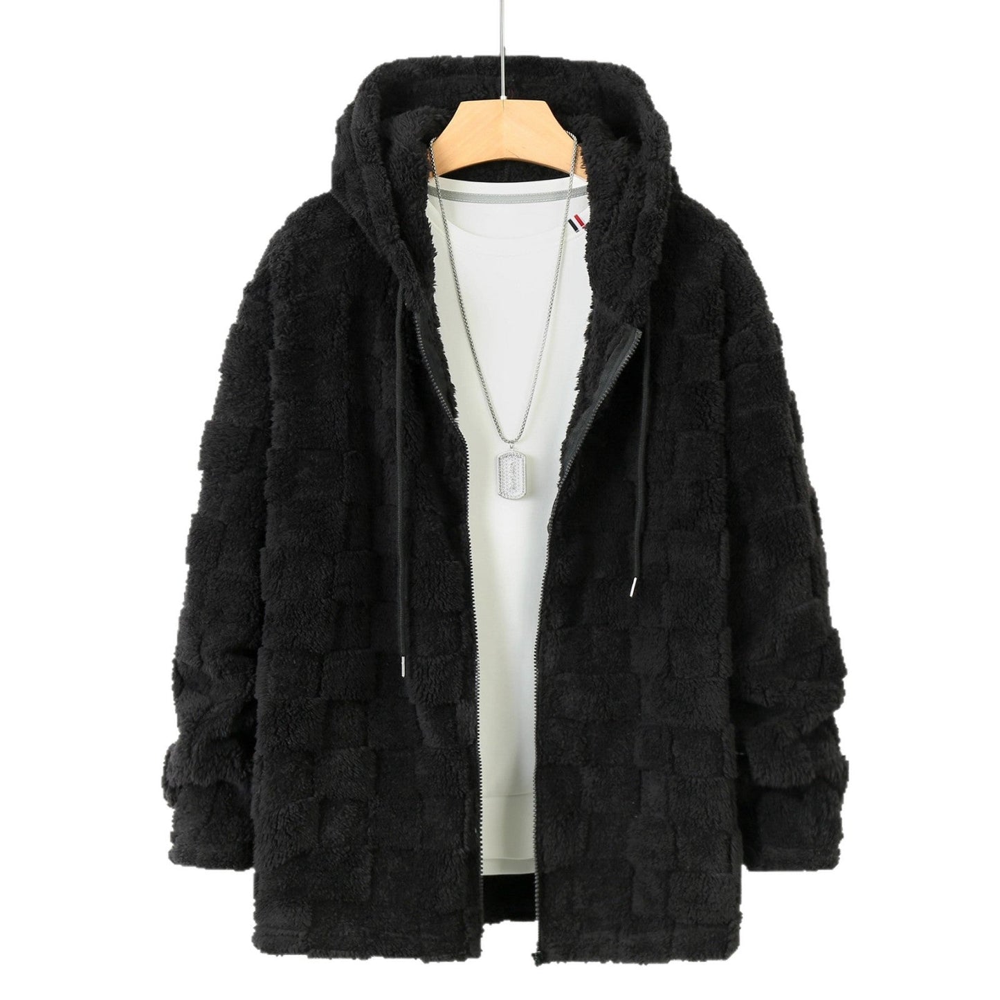Herren Fleecejacke Warm Strukturiert Reißverschluss
