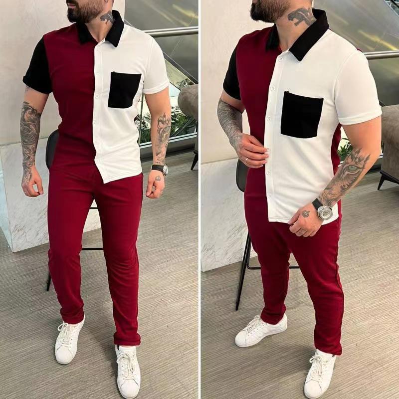 Männer Freizeit Outfit Farbblock Trendy