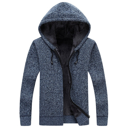 Herren Fleecejacke Bequem Warm mit Kapuze