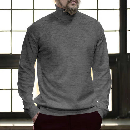 Herren Rollkragenpullover atmungsaktiv Baumwolle Komfort