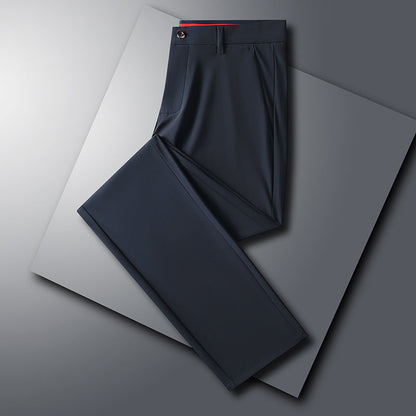 Herren Business-Hose Slim Fit Elastisch Grau