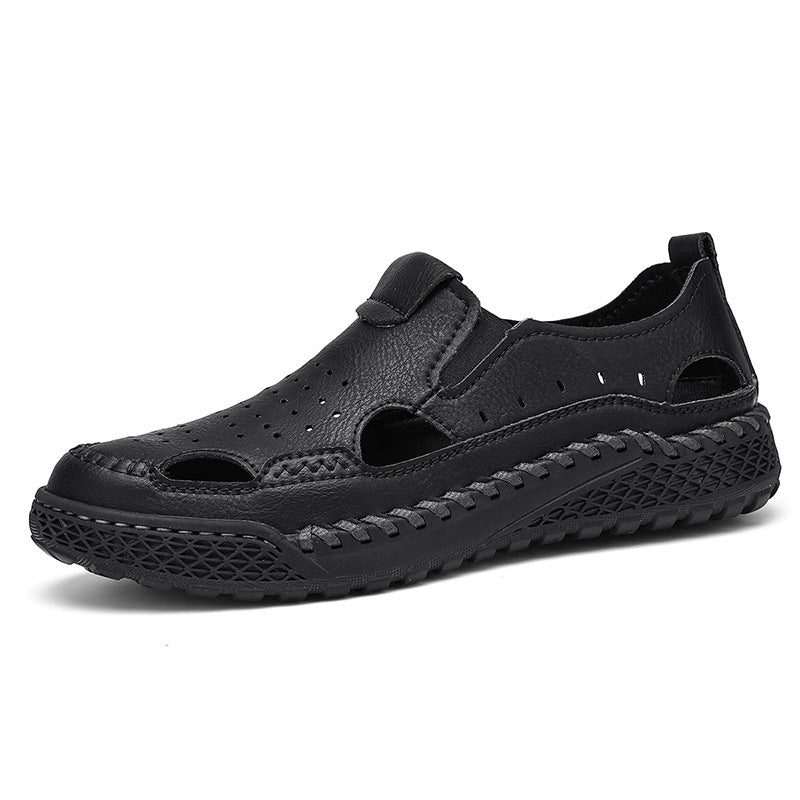 Herren Leder Sandalen Atmungsaktiv Sommer
