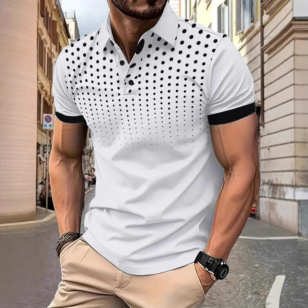 Herren Poloshirt Modern mit Punktmuster und Slim-Fit - BerlinGlamour