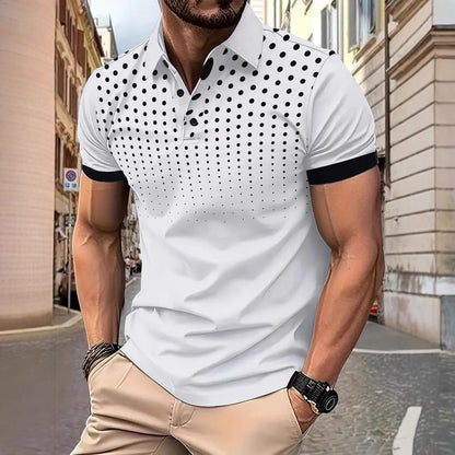 Herren Poloshirt Modern mit Punktmuster und Slim-Fit - BerlinGlamour