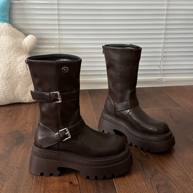Damen Stiefel Kniehoch Schuhe Modisch Robust