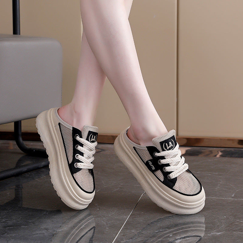 Damen Sneaker Leicht Atmungsaktiv Mesh Weiße Schuhe
