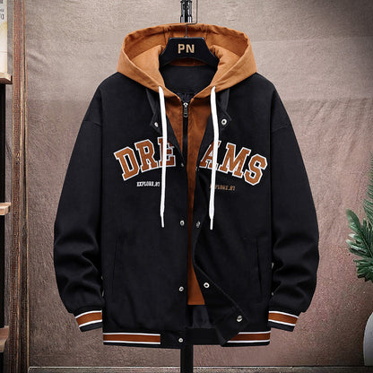 Herren Übergangsjacke Modern Verstellbar Kapuze Wasserabweisend