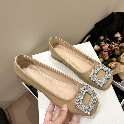 Damen Ballerinas mit Glitzer Schmuck Detail Elegante Mode