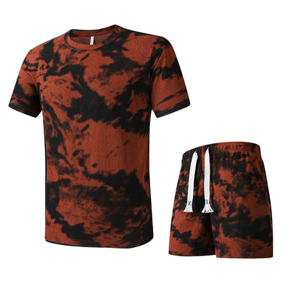 Herren T-Shirt und Shorts Set Batik Design Modern Sommer