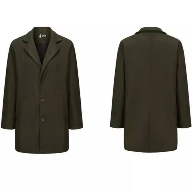 Herren Mantel Eleganter Wintermantel Schwarz Modern