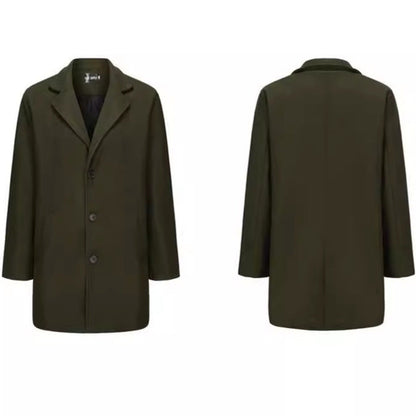 Herren Mantel Eleganter Wintermantel Schwarz Modern