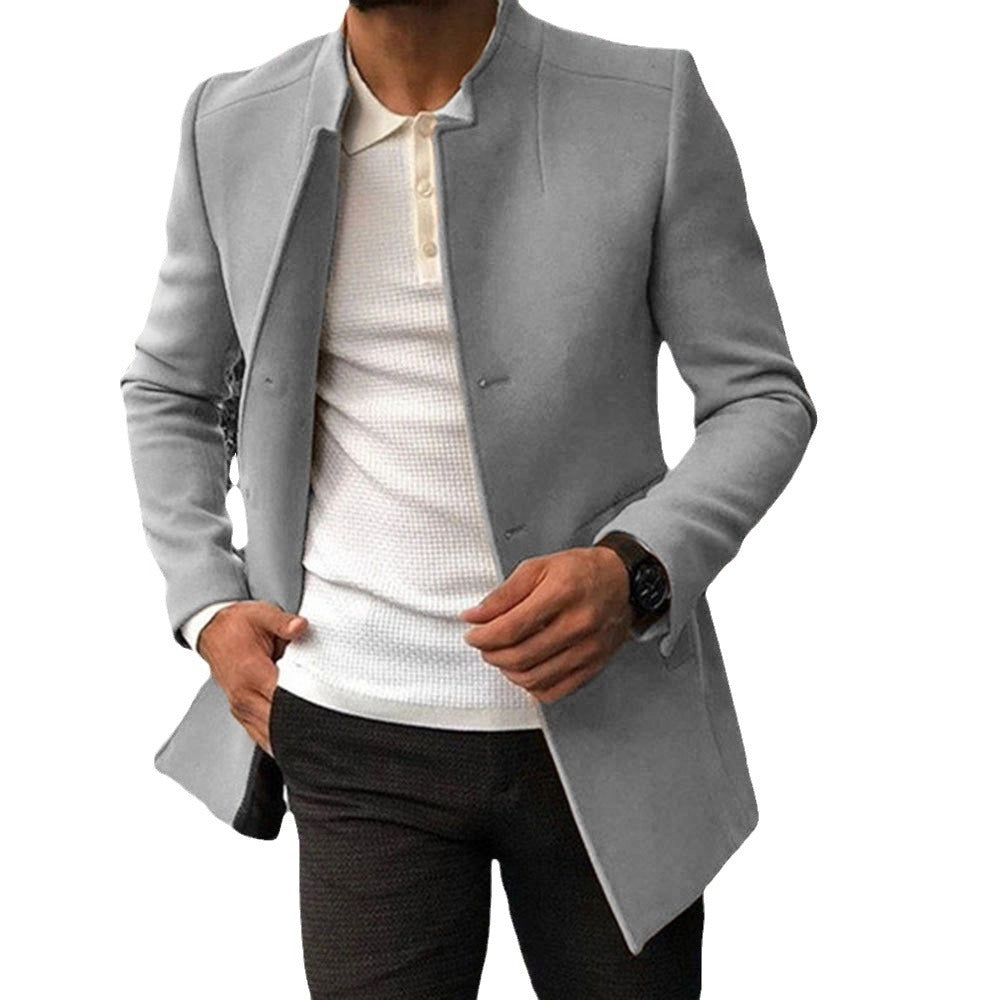 Herren Mantel Modern Tailliert mit Kragen