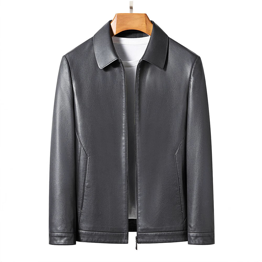 Herren Lederjacke Elegante Kunstleder Modisch Reißverschluss - BerlinGlamour