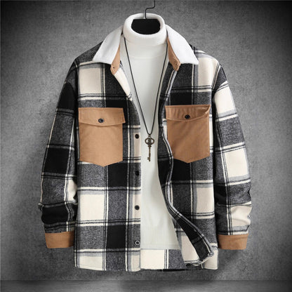 Herren Flanelljacke Karo mit Brusttaschen Weich - BerlinGlamour
