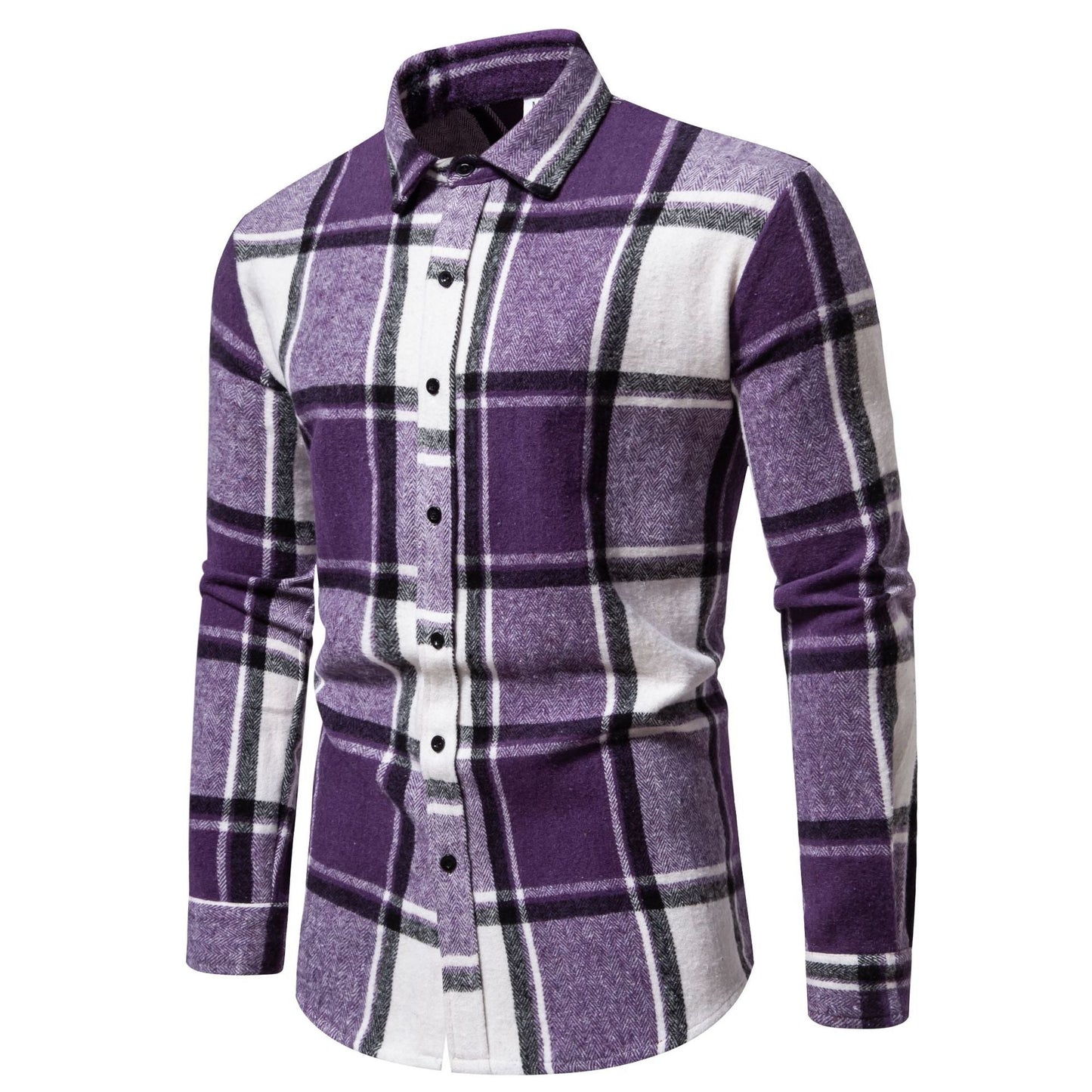 Herren Flanellhemd Karomuster Modern Schwarz